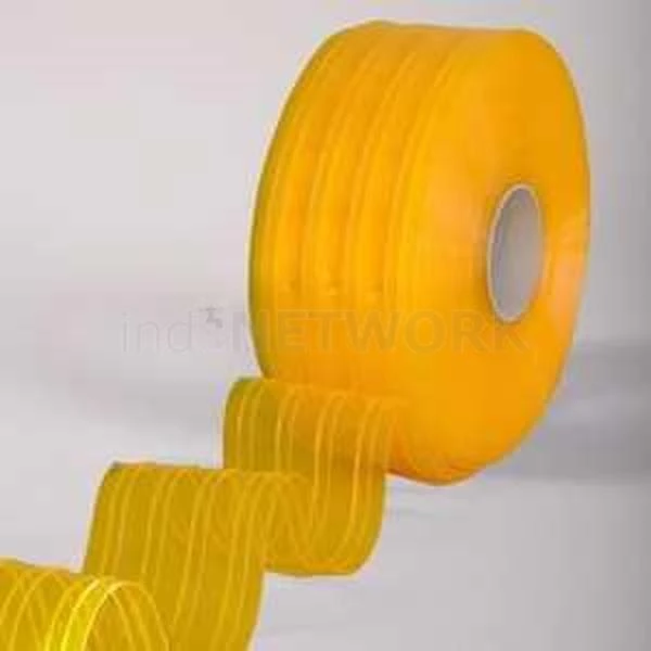 Pvc Strip curtain double yellow Ribbed