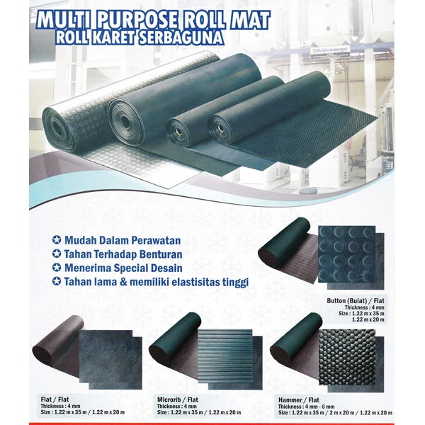 rubber carpet versatile Gulungan 3mm x 120cm